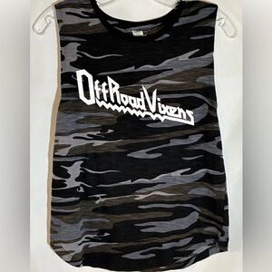 Off Road Vixens Tank Top Women’s M Black Camo Bike Riding Outdoors Camping Hiker